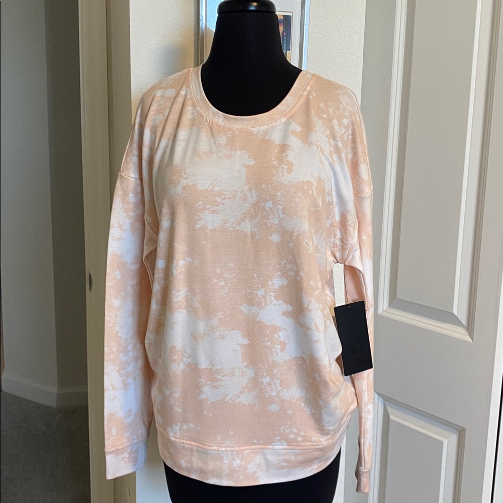 90 Degree by Reflex Peach Tie-Dye Sweatshirt NWT
